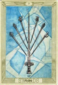 carta del Siete de Espadas del tarot