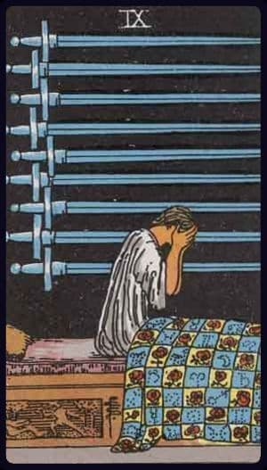 Carta tarot Nove di Spade