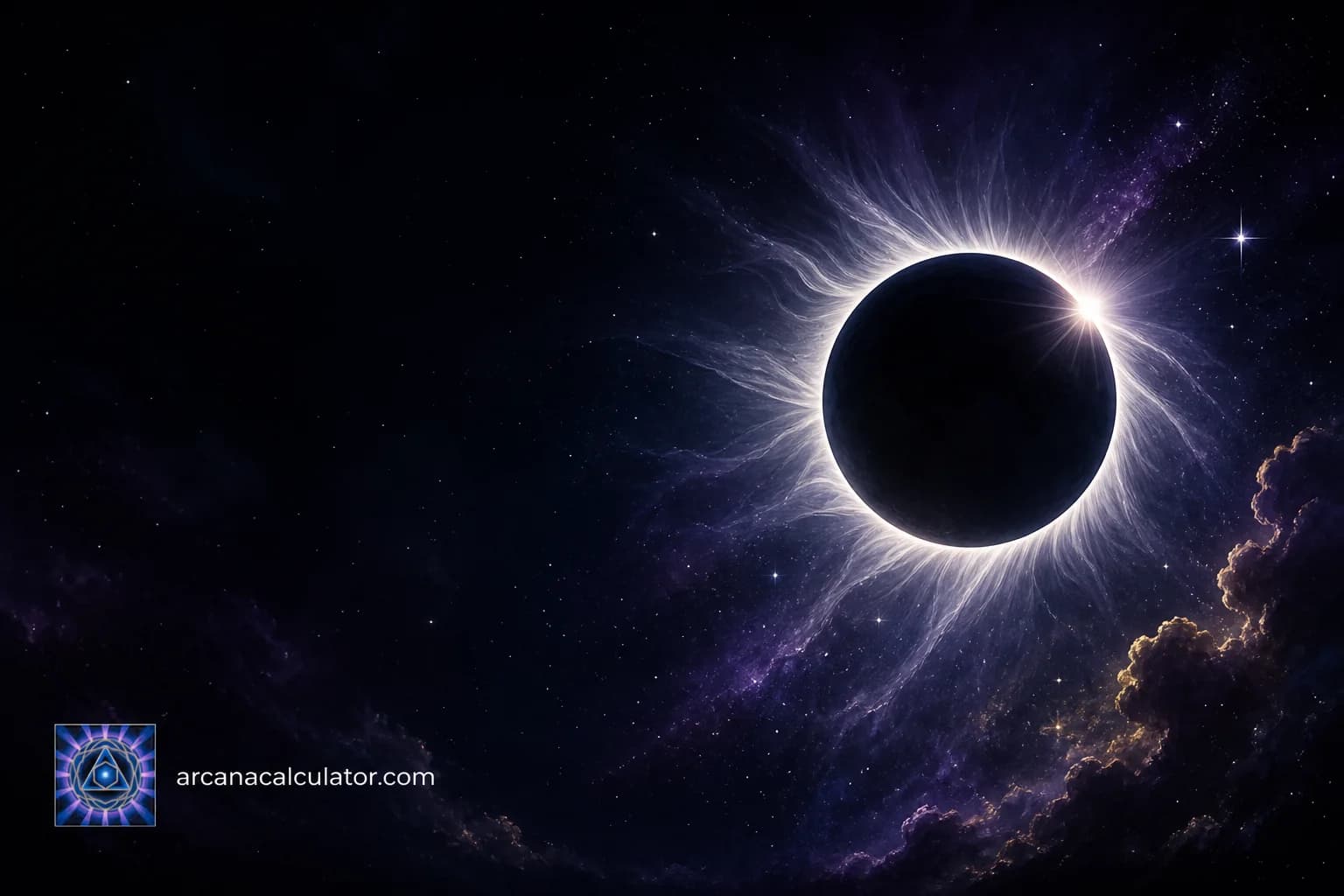 A branded total solar eclipse illustration